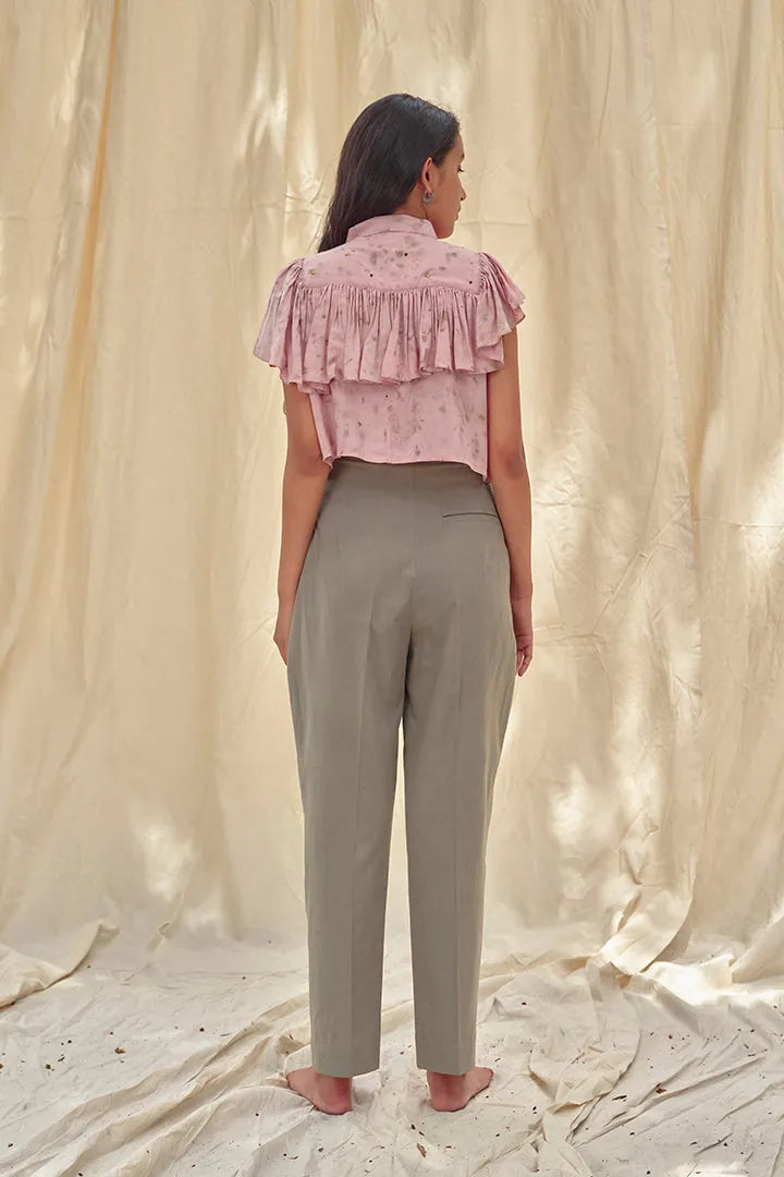 organic cotton grey trousers, image 3