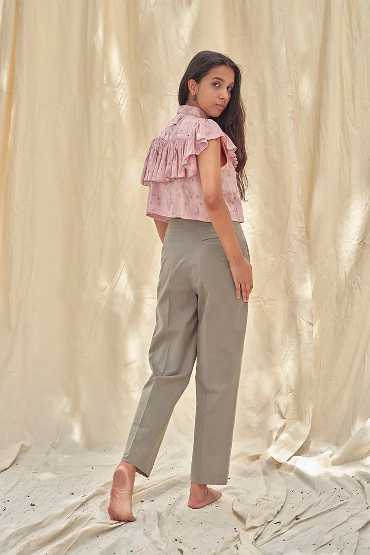 organic cotton grey trousers, image 4