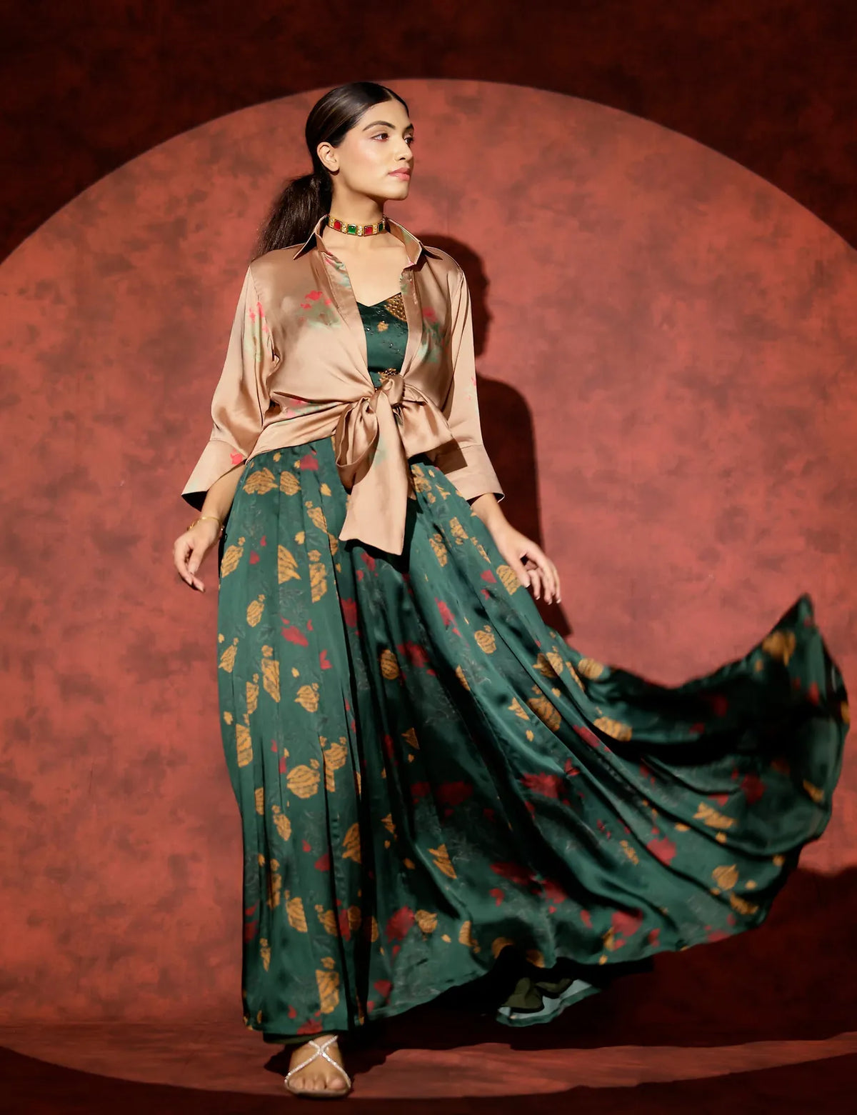 panna skirt set paired with sona shirt, image 2