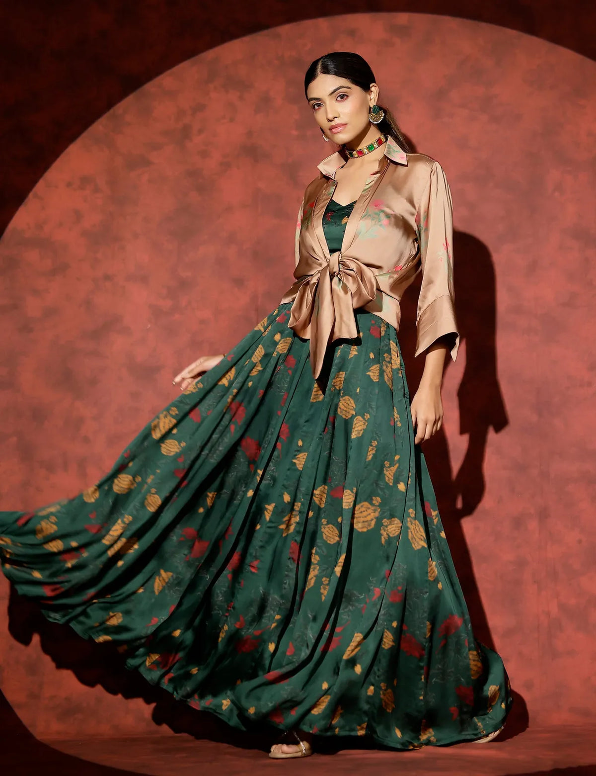 panna skirt set paired with sona shirt, image 3