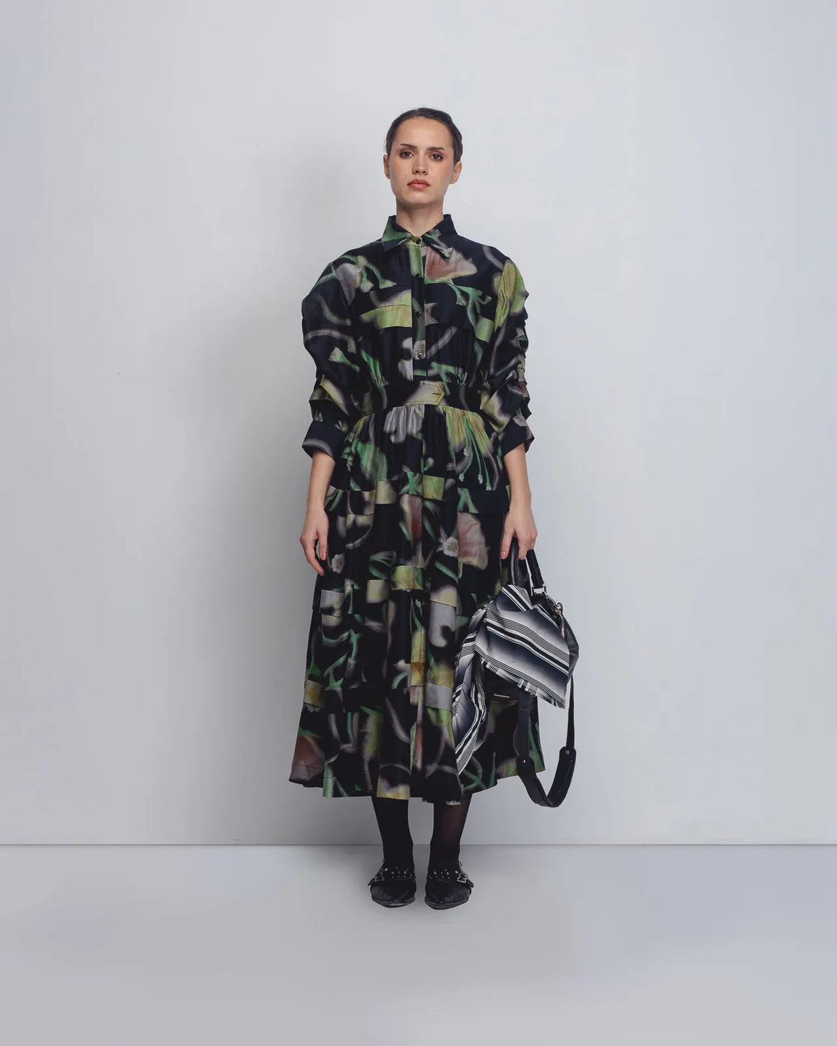 paron print pleated dress, image 1