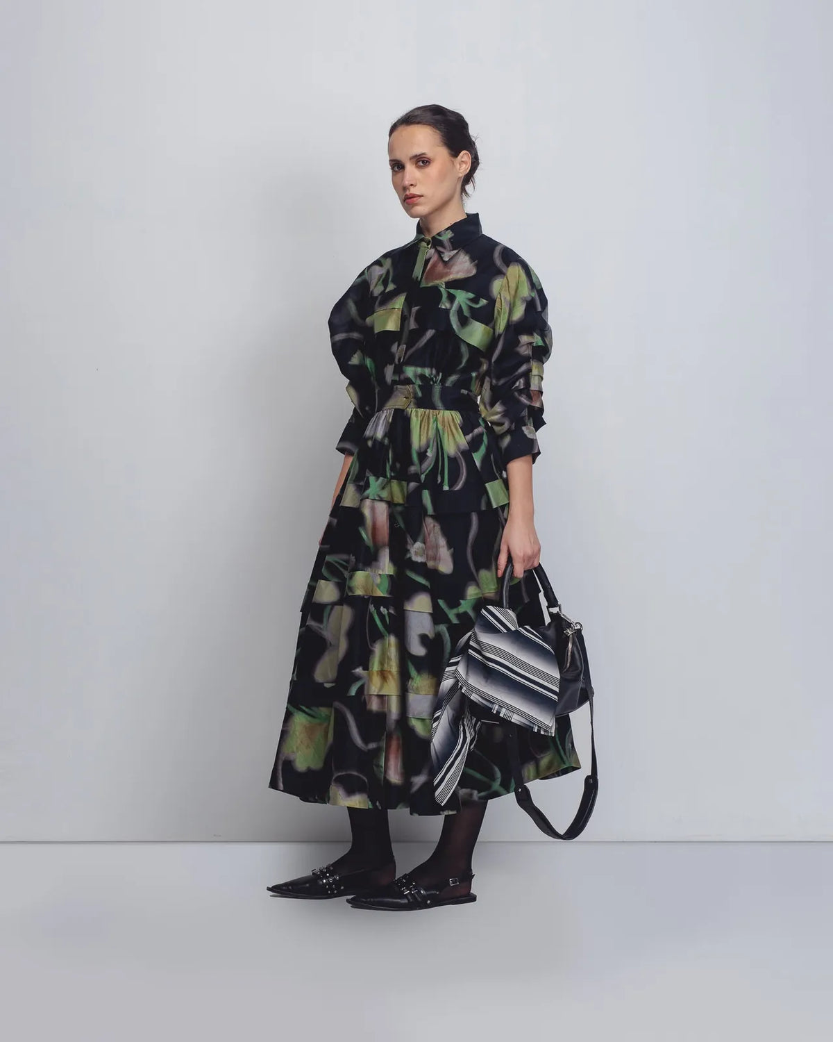 paron print pleated dress, image 3