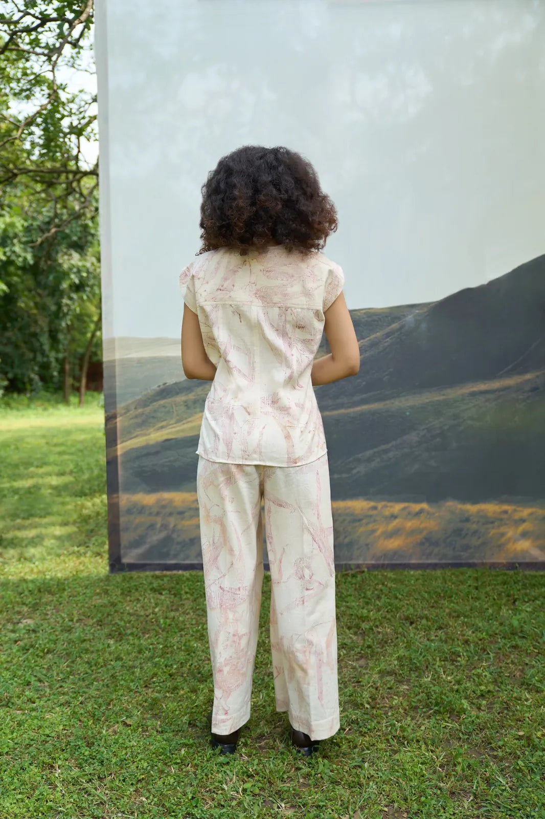 pink foliage top & pants set, image 4