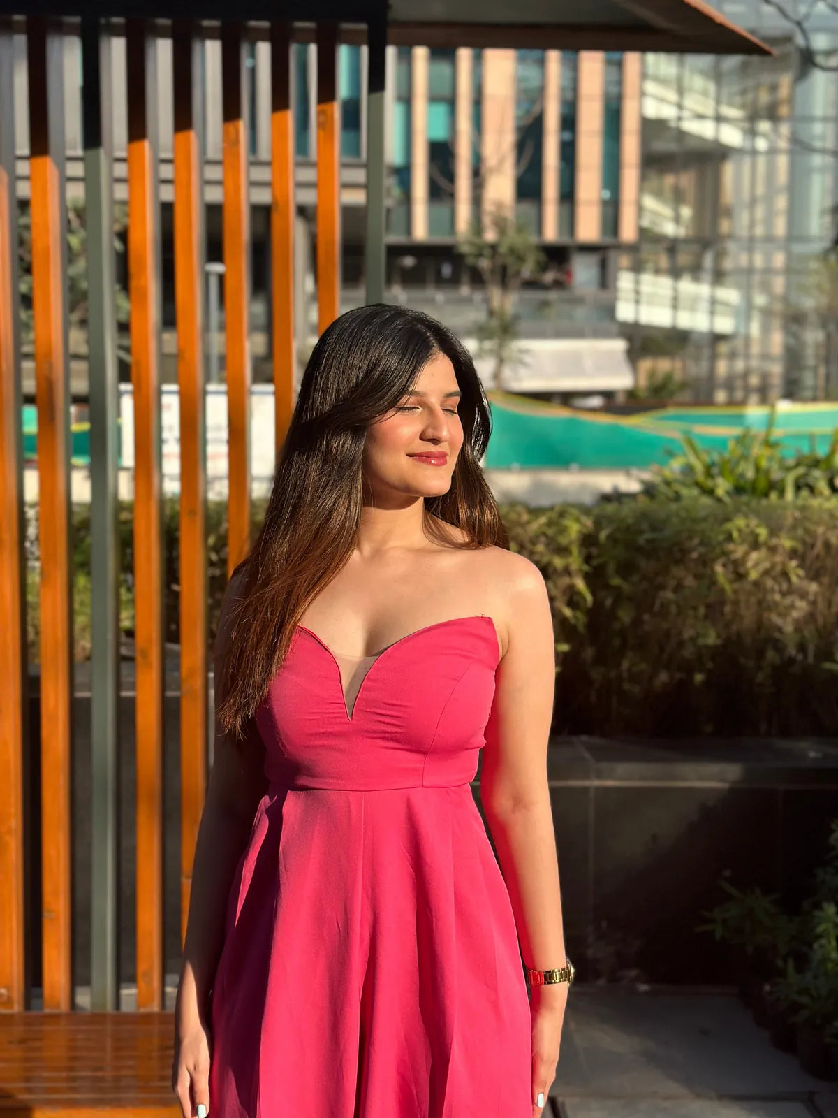 pink sweetheart neckline jumpsuit, image 2