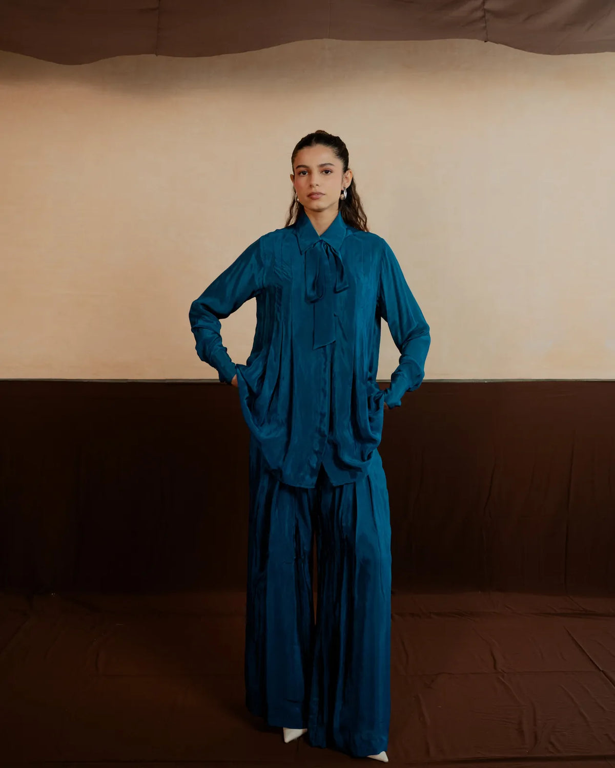 pleated shirt co-ord, image 1