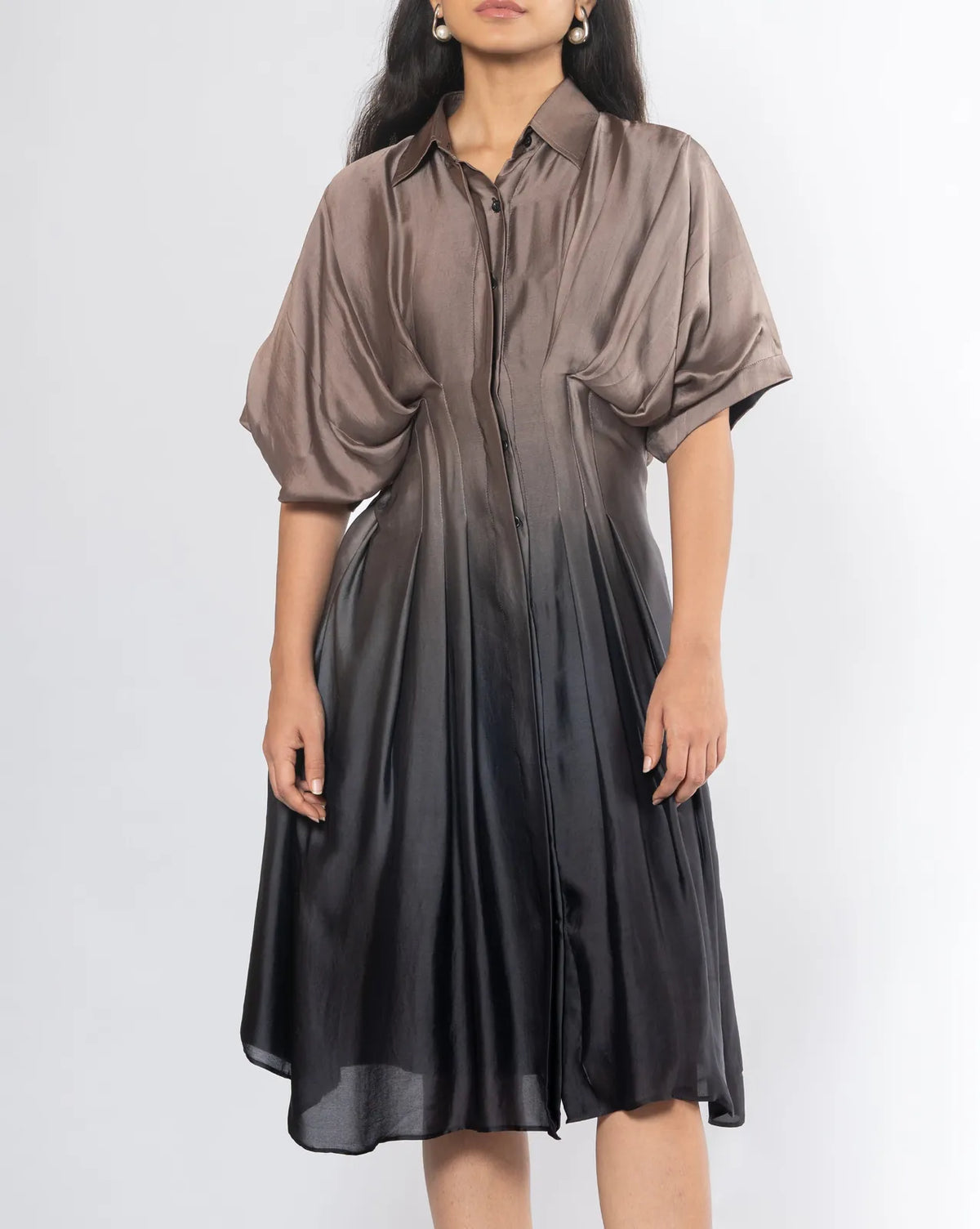 pleated shirt dress, image 3