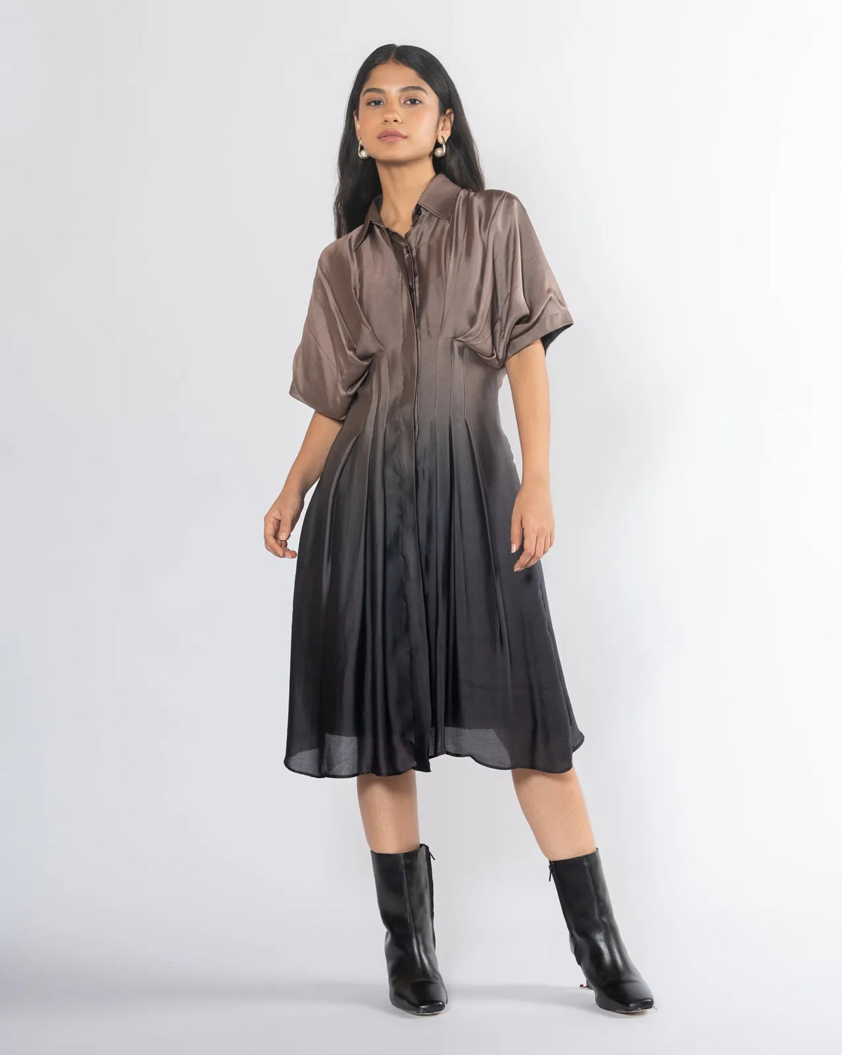 pleated shirt dress, image 4