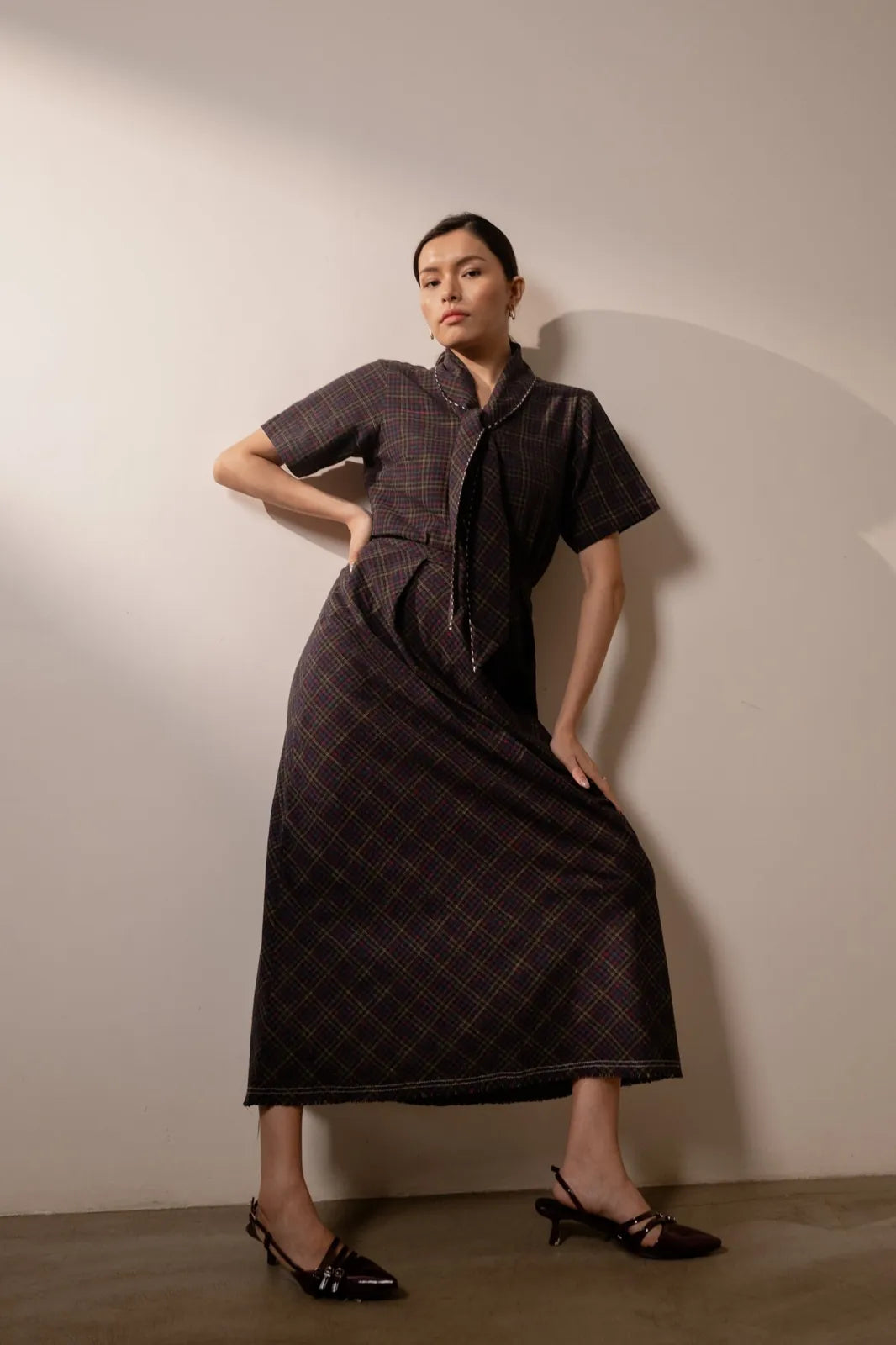 prism tie up top - black coloured checks, image 5