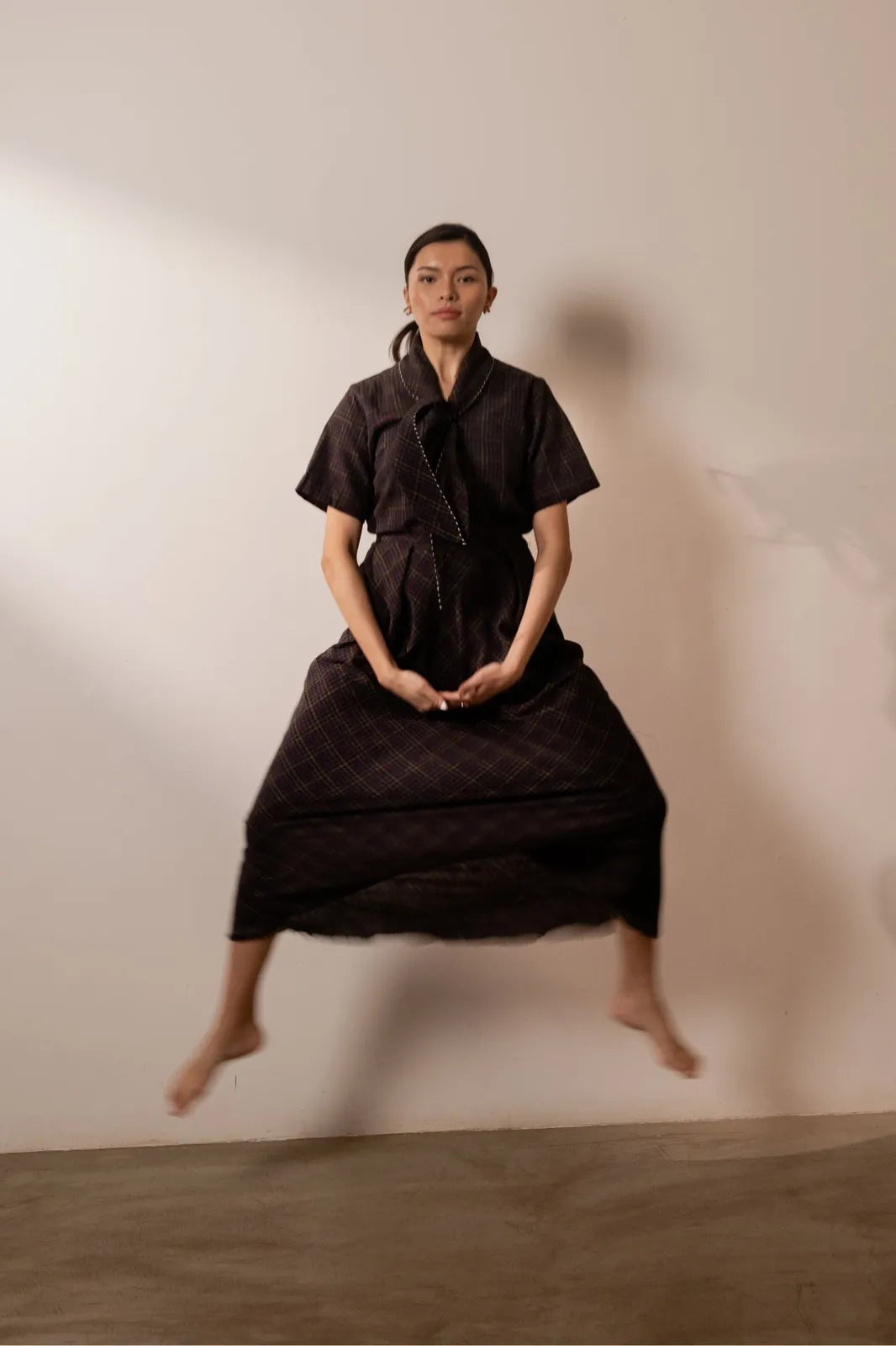 prism tie up top - black coloured checks, image 6
