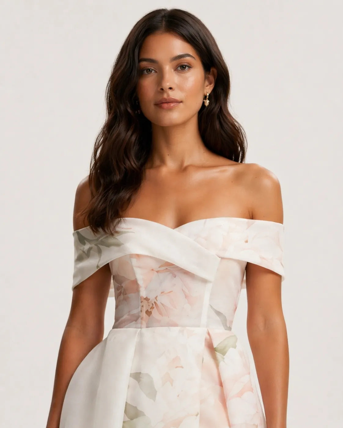 refined peony off shoulder maxi dress, image 2