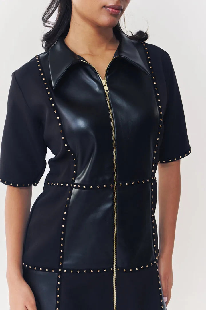 regalia detailed short dress with sleeves, image 4