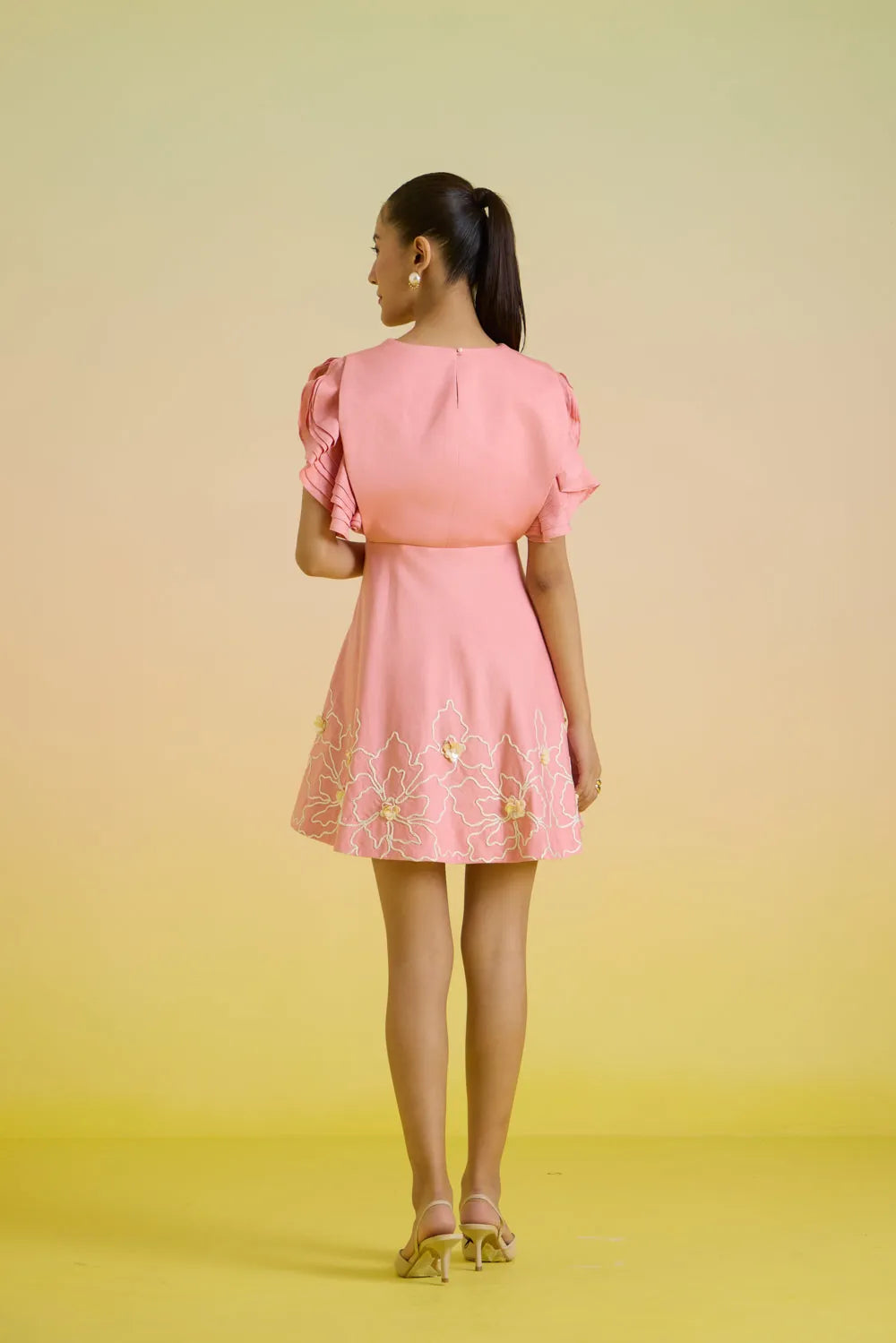 rosé petal embroidered dress, image 5