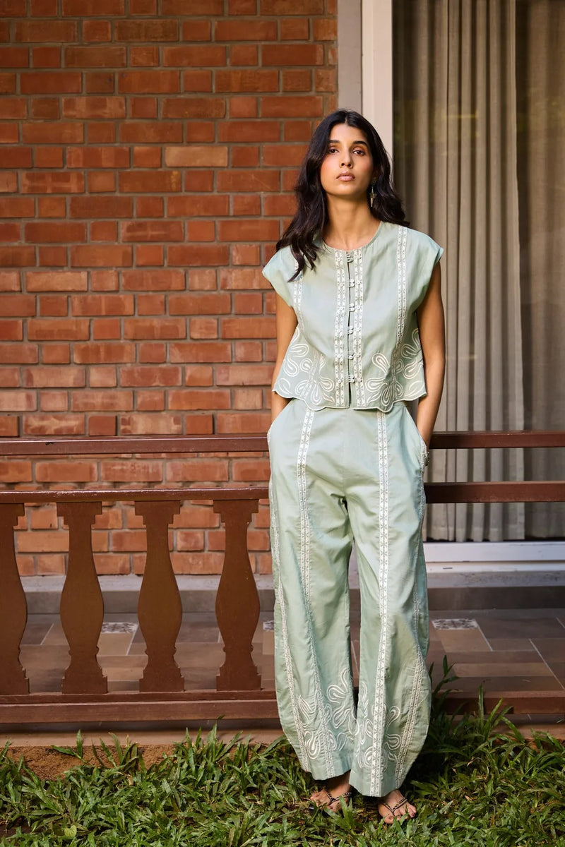 Sage Embroidered Set