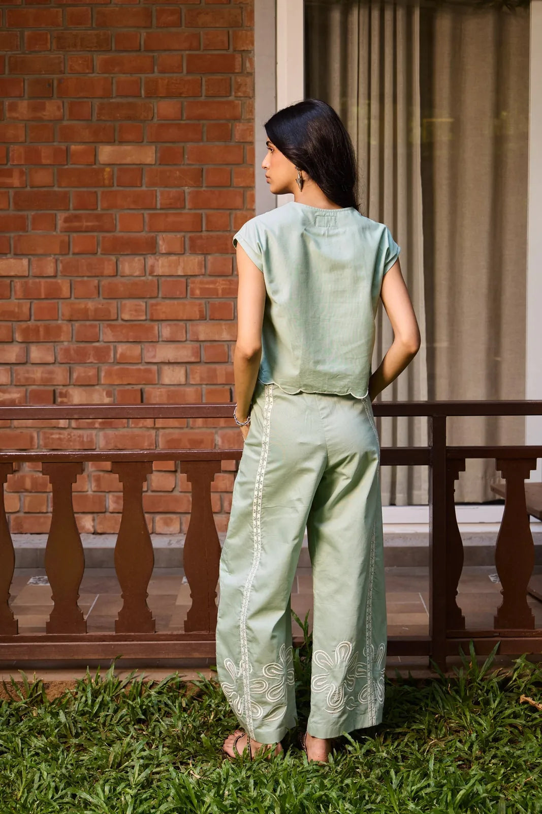 sage embroidered set, image 4