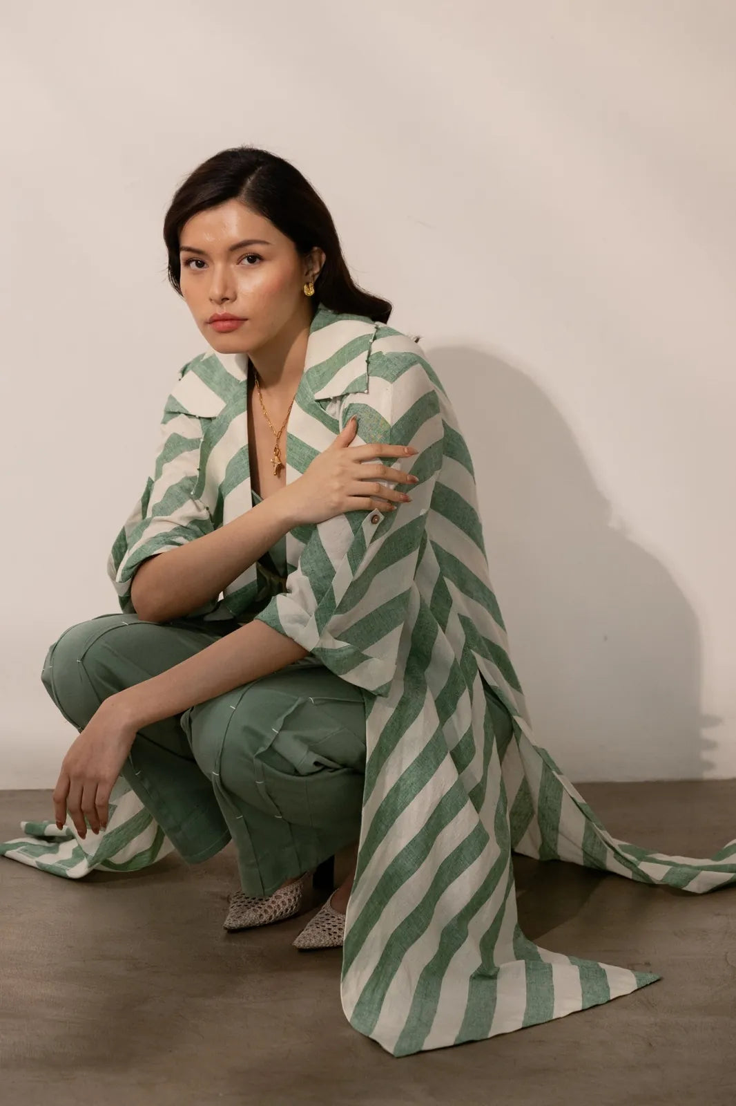 sage green stripes overlay, image 3