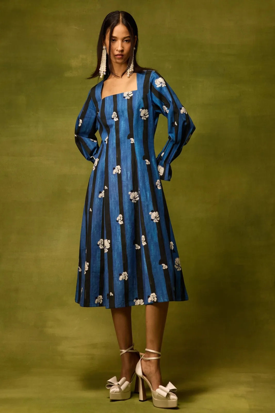 saphiré bloom flora midi dress, image 1