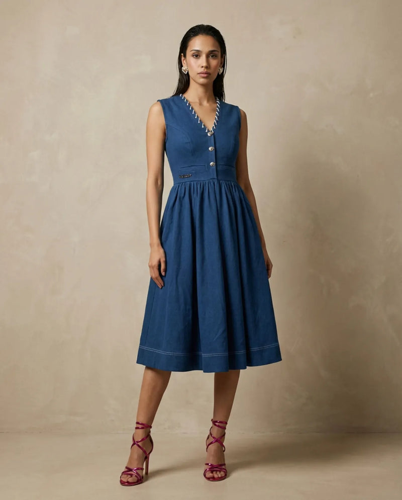 Sapphire Tie Dress
