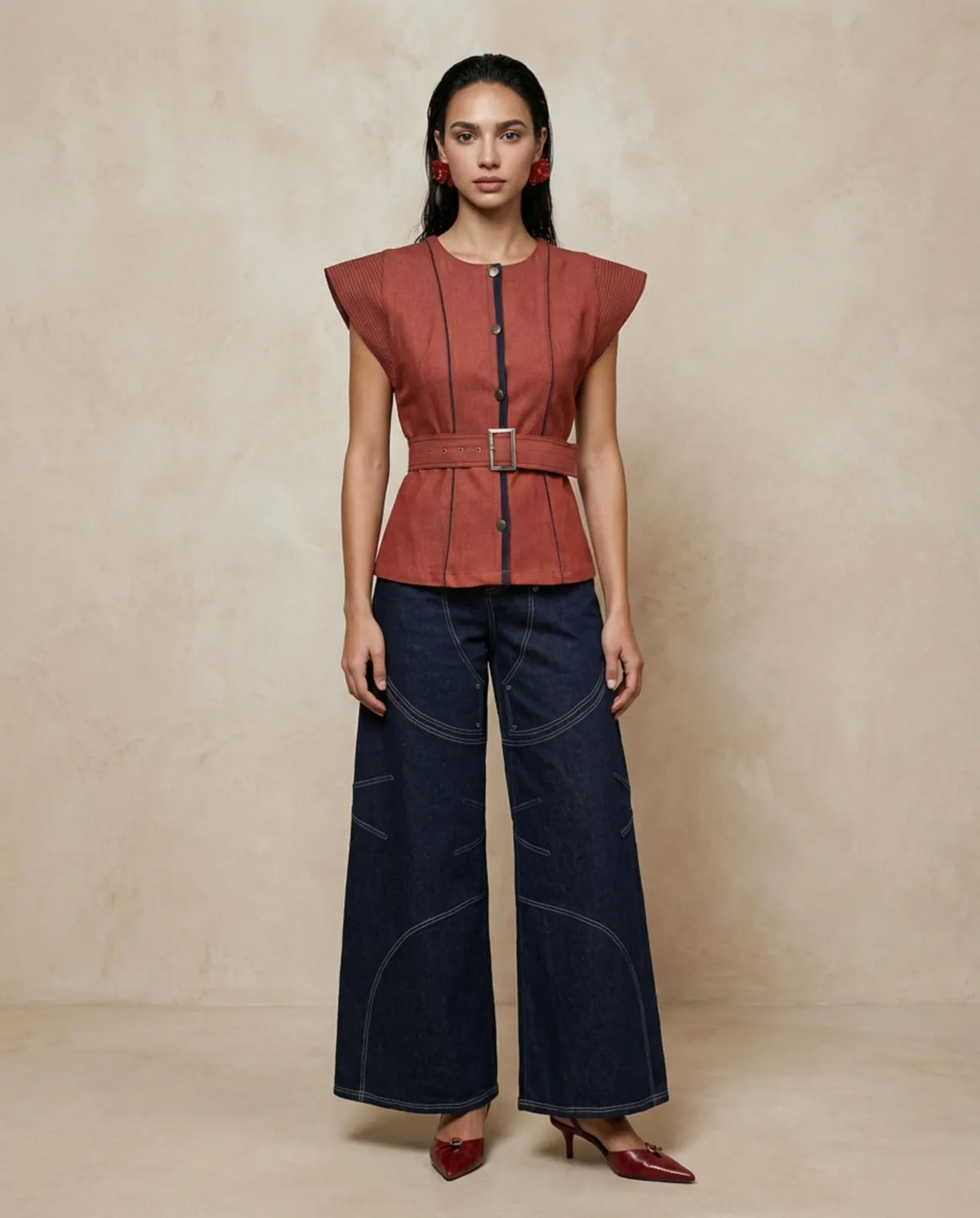 scarlet line top, image 3