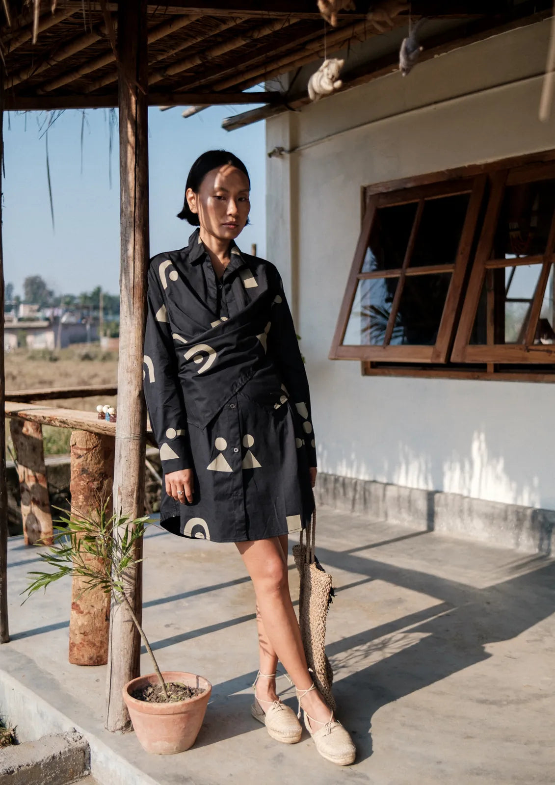 seattle wrap shirt dress - triangular print, image 7