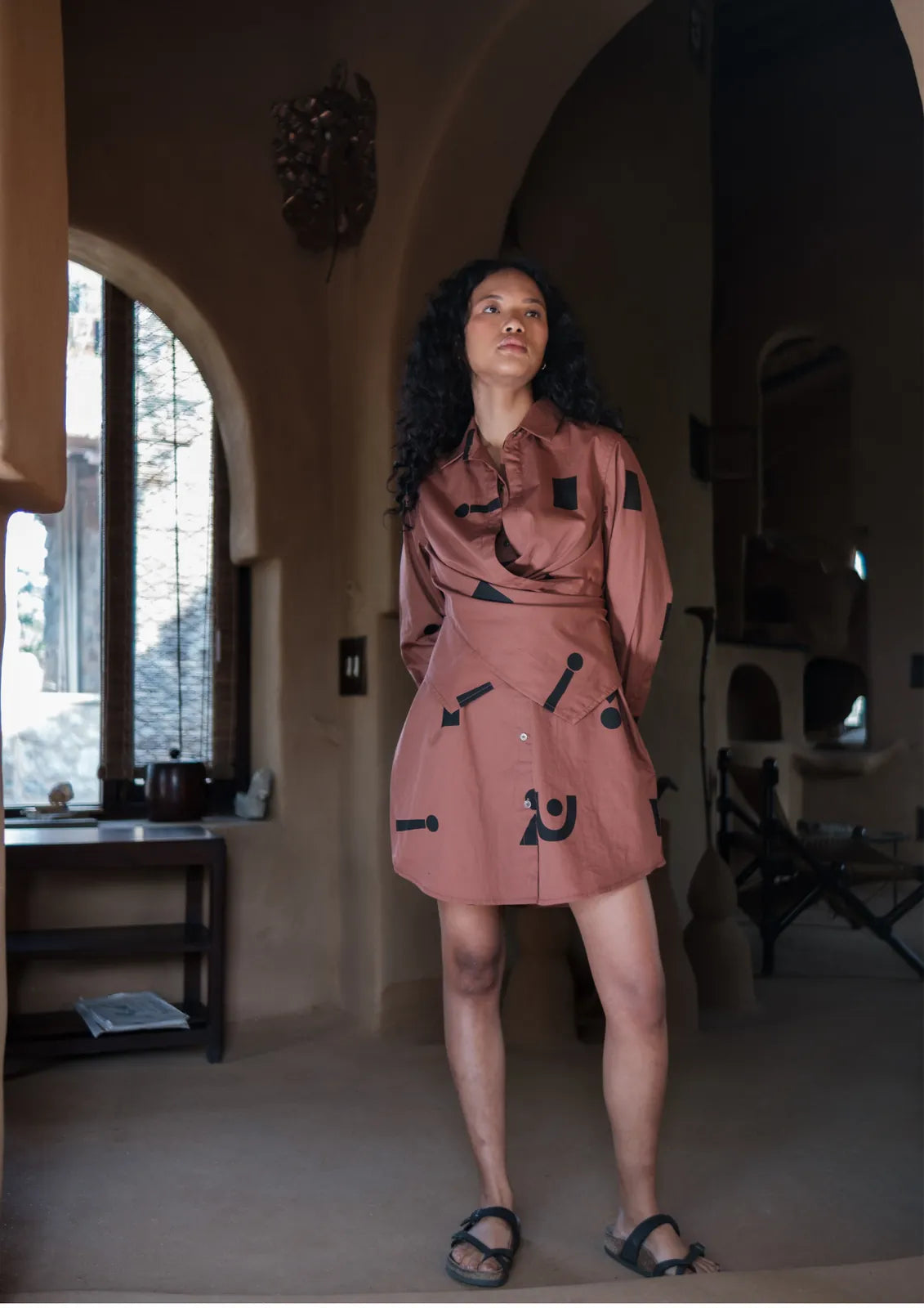 seattle wrap shirt dress - triangular print, image 8