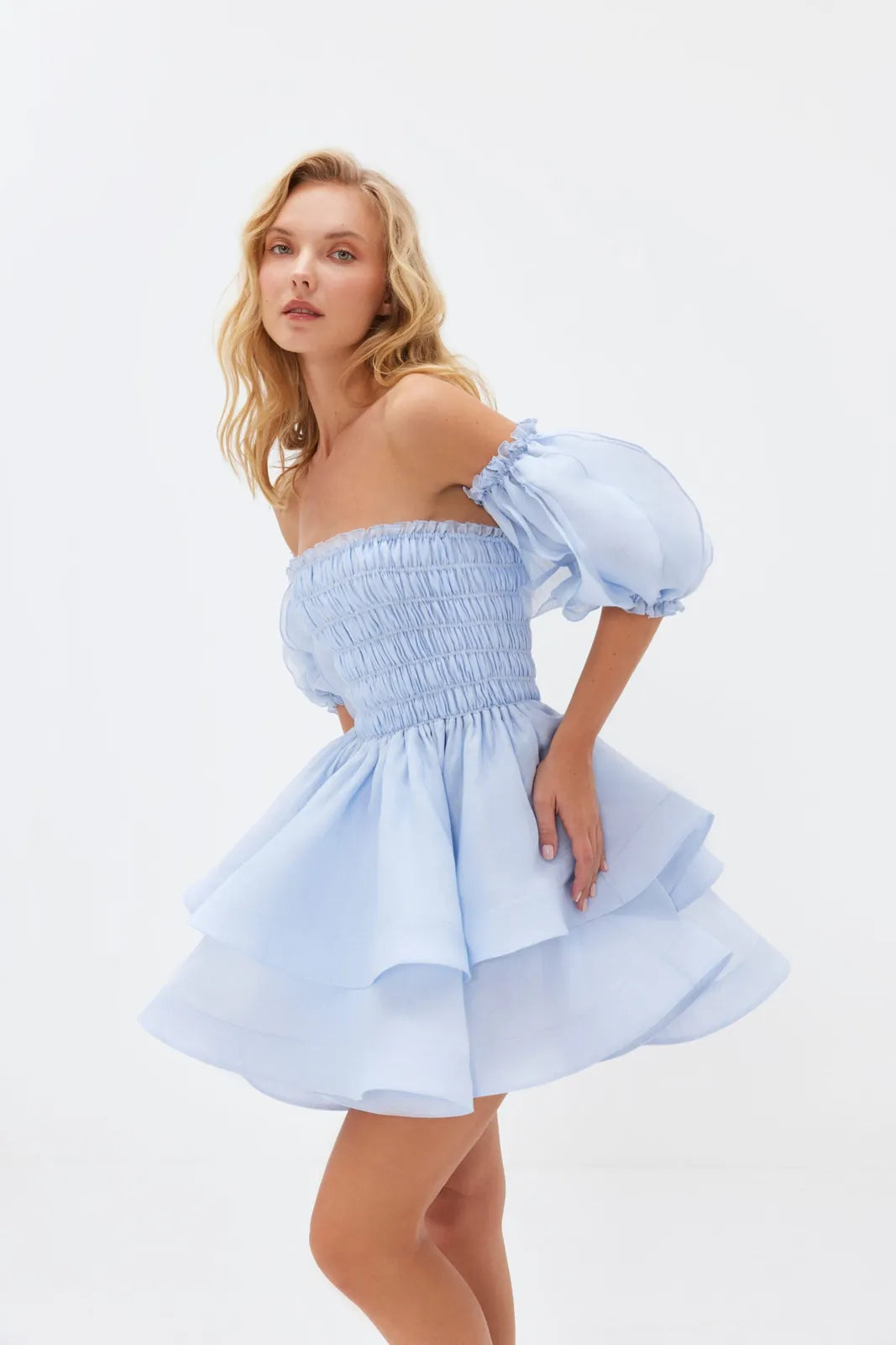 serenity blue amaryllis dress, image 1