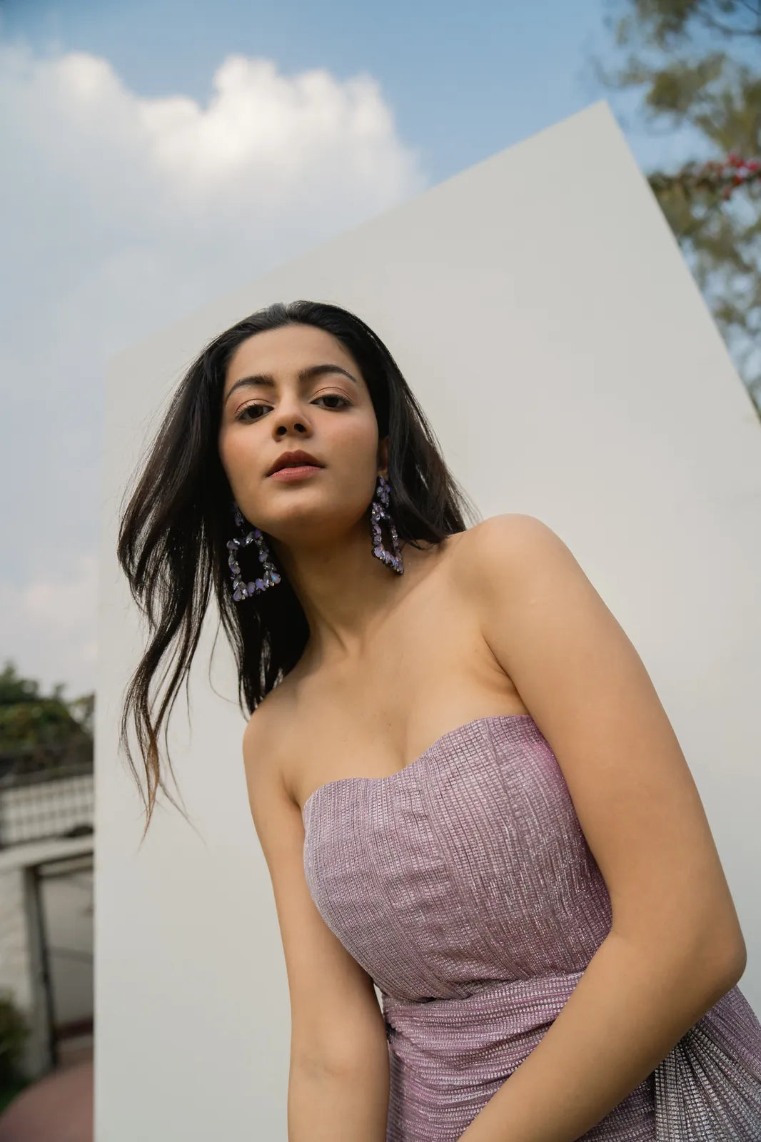 shimmer drape dress, image 2