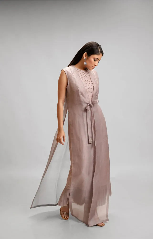 silk dress and organza jacket set — image 1