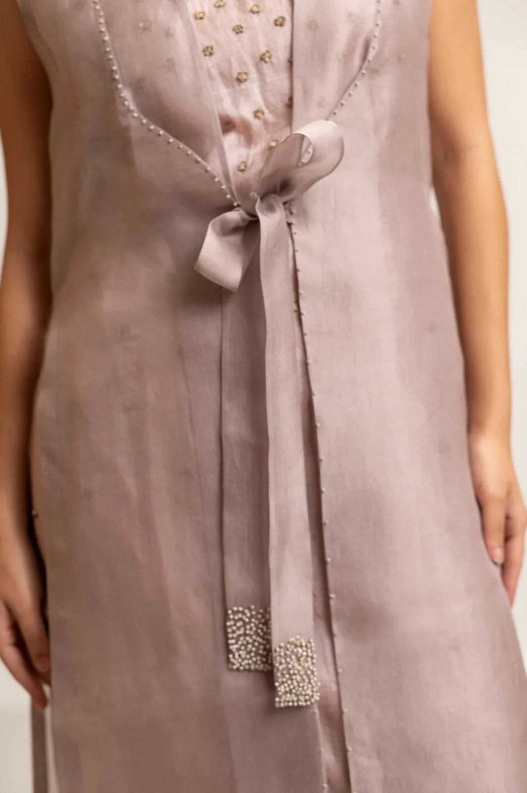 silk dress and organza jacket set — image 2