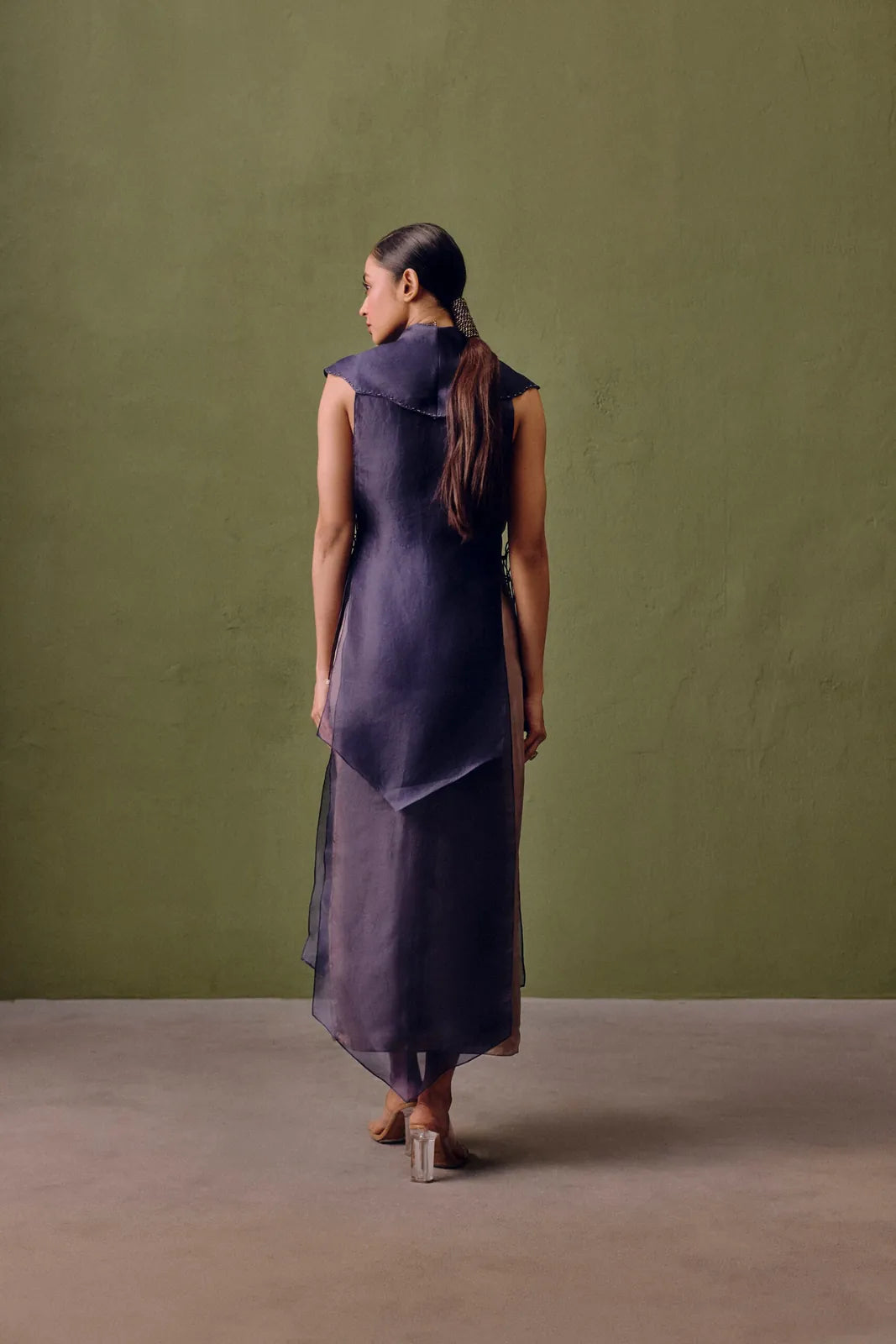 silk dress with organza overlay, image 4