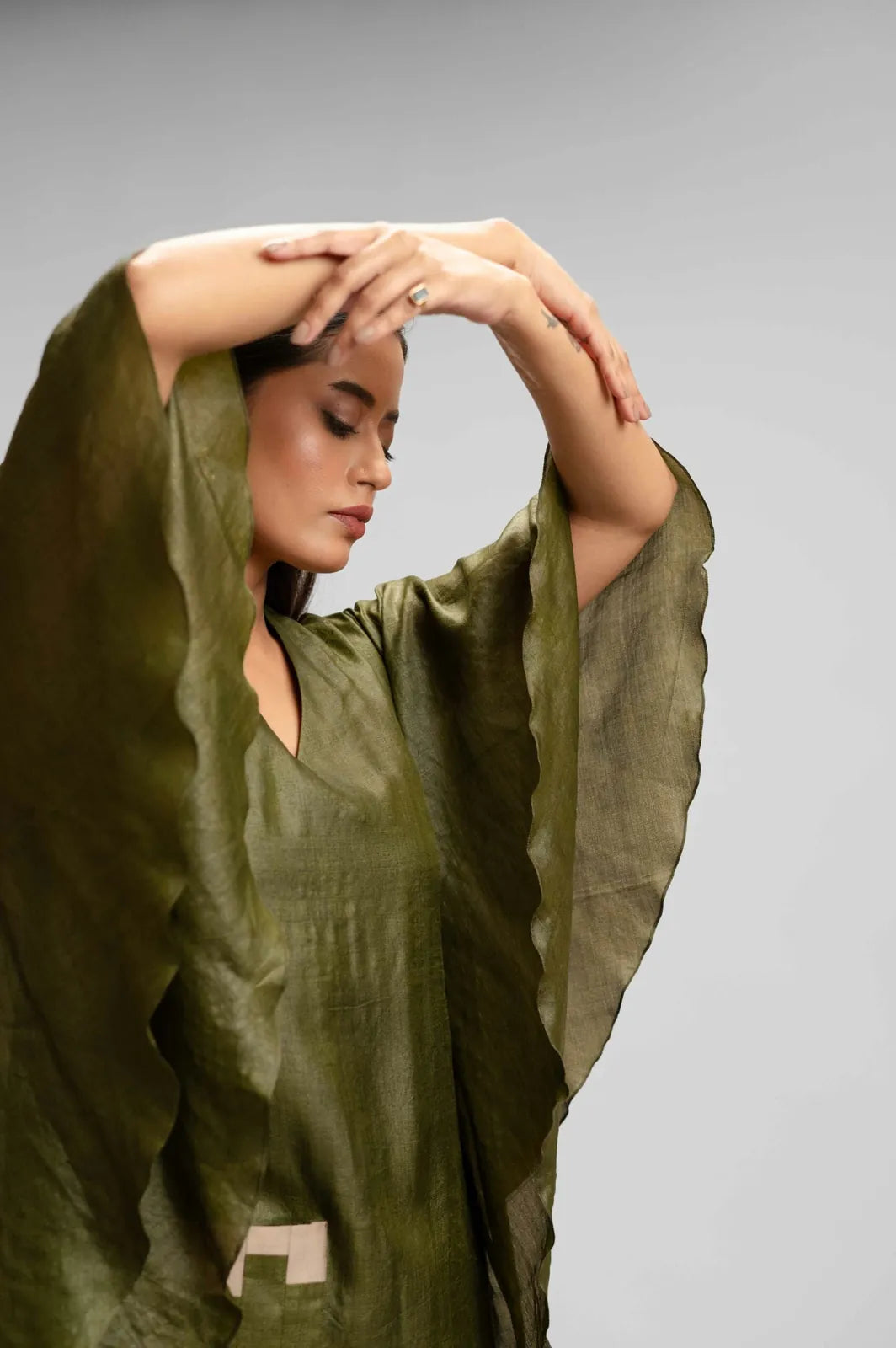 silk dress with patchwork pocket, image 4