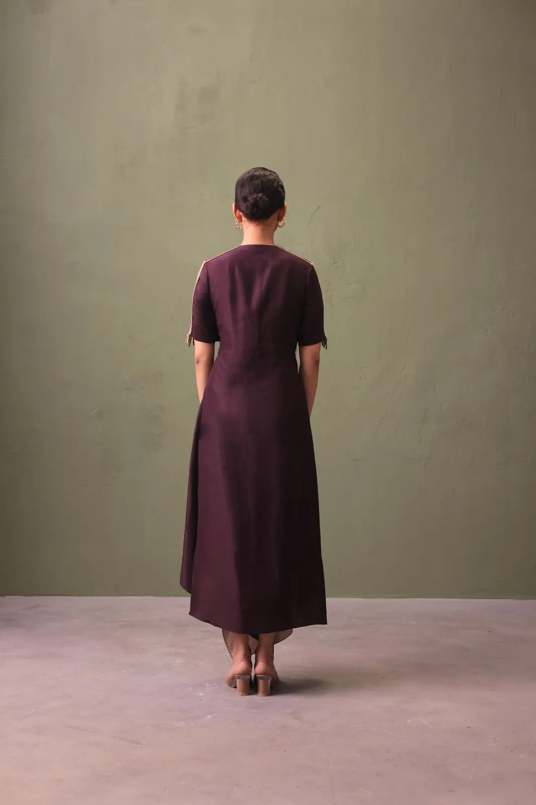silk ombré wrap dress with zip detail, image 4