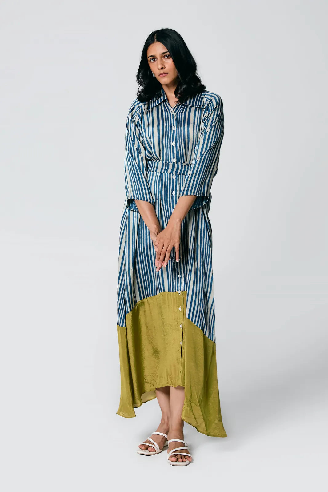 stripes dress with belt, image 11