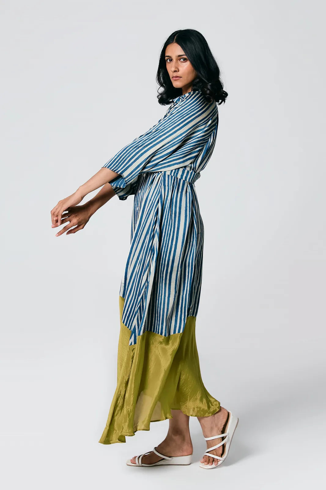 stripes dress with belt, image 12