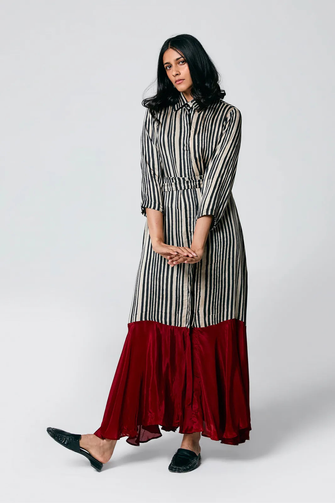stripes dress with belt, image 15