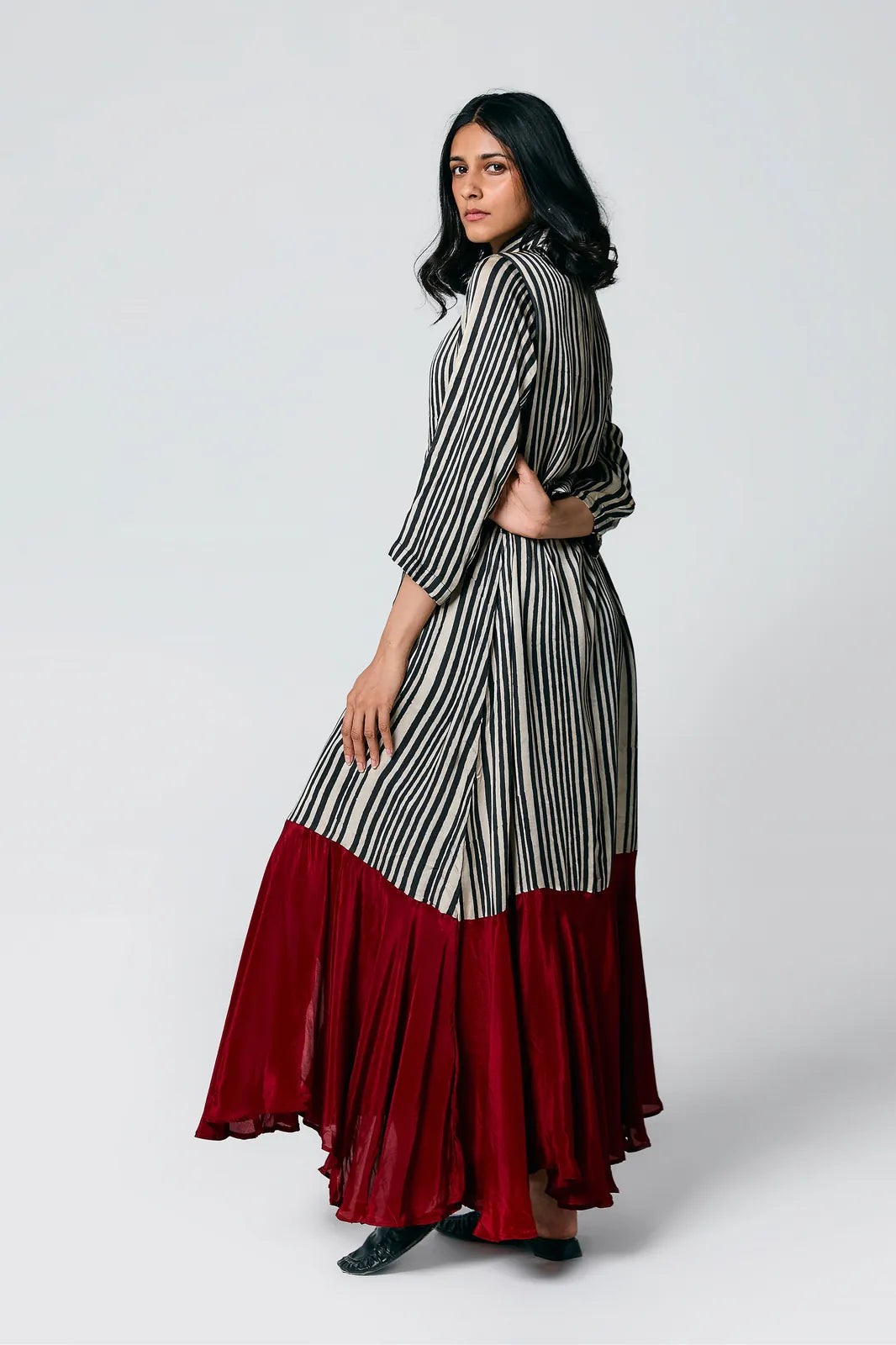 stripes dress with belt, image 16