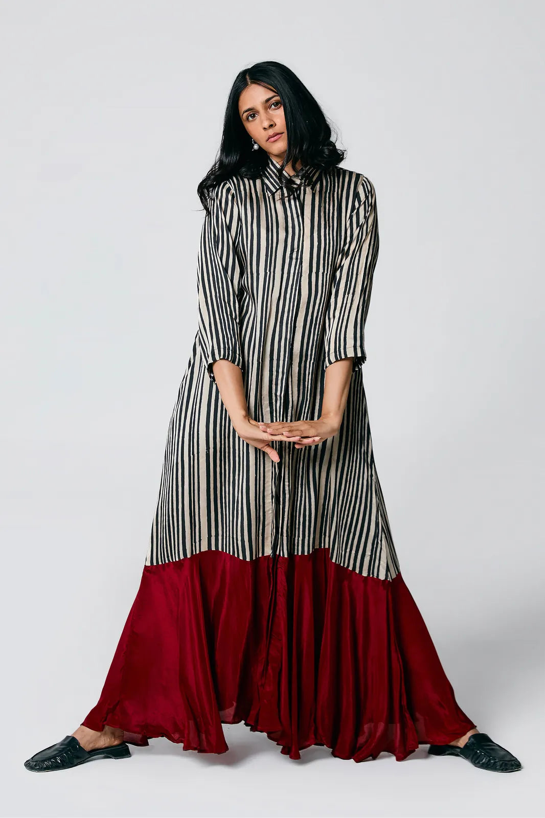 stripes dress with belt, image 18