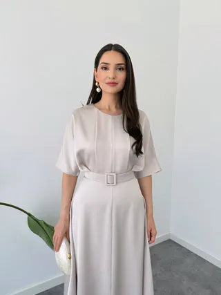 soft elegance belted dress, image 3