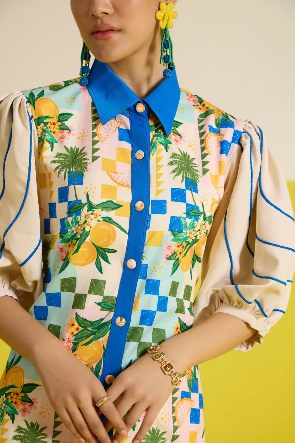 sorrento puffed sleeve shirt dress, image 2