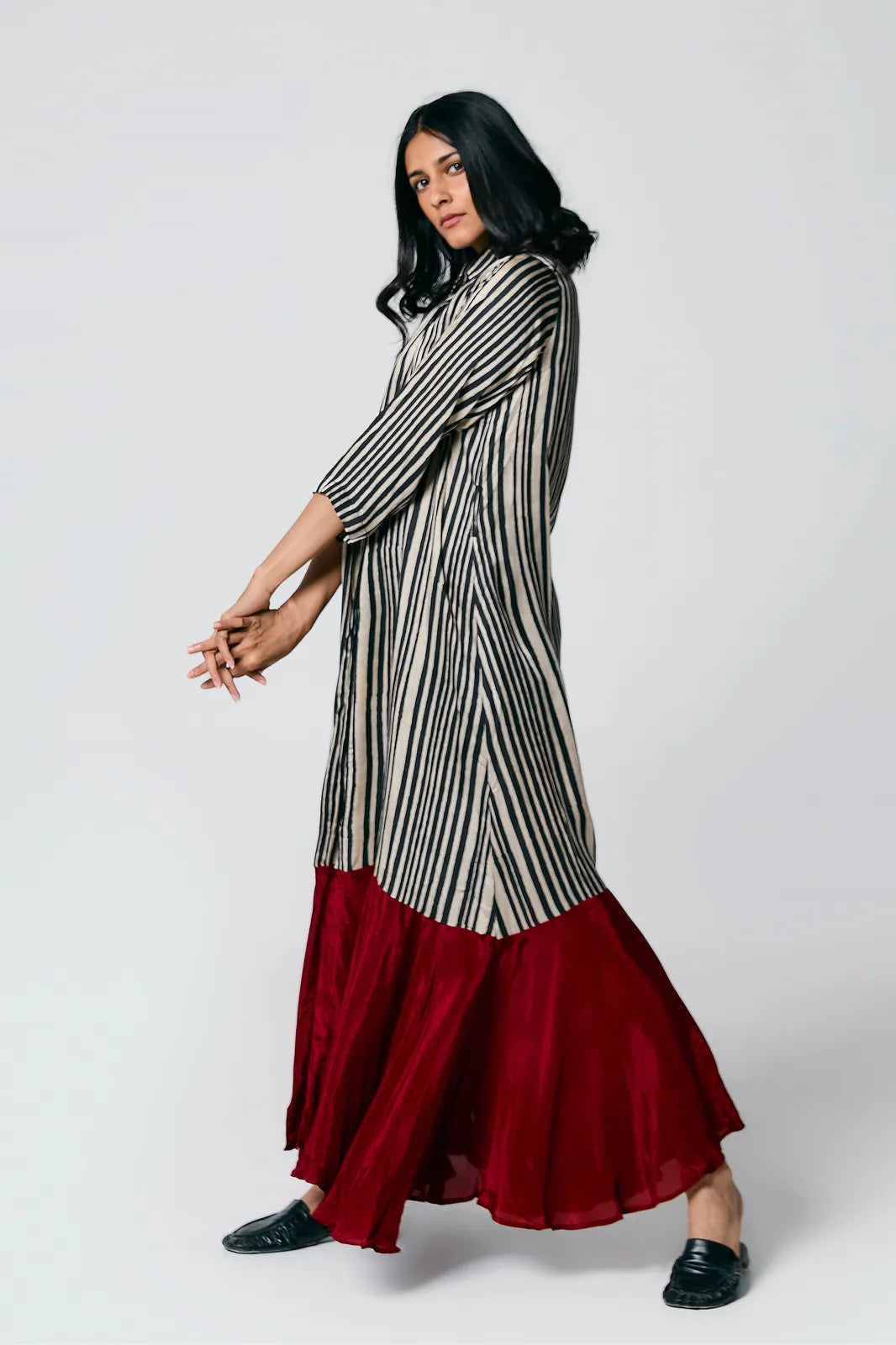 stripes dress with belt, image 5