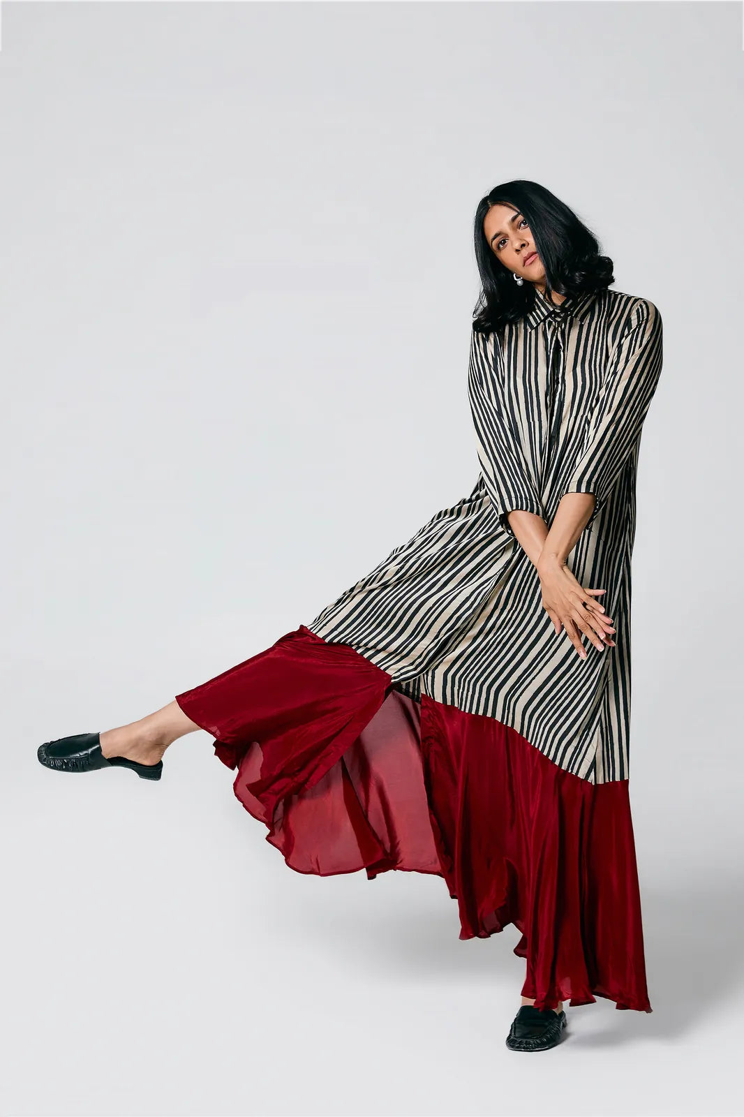 stripes dress with belt, image 6