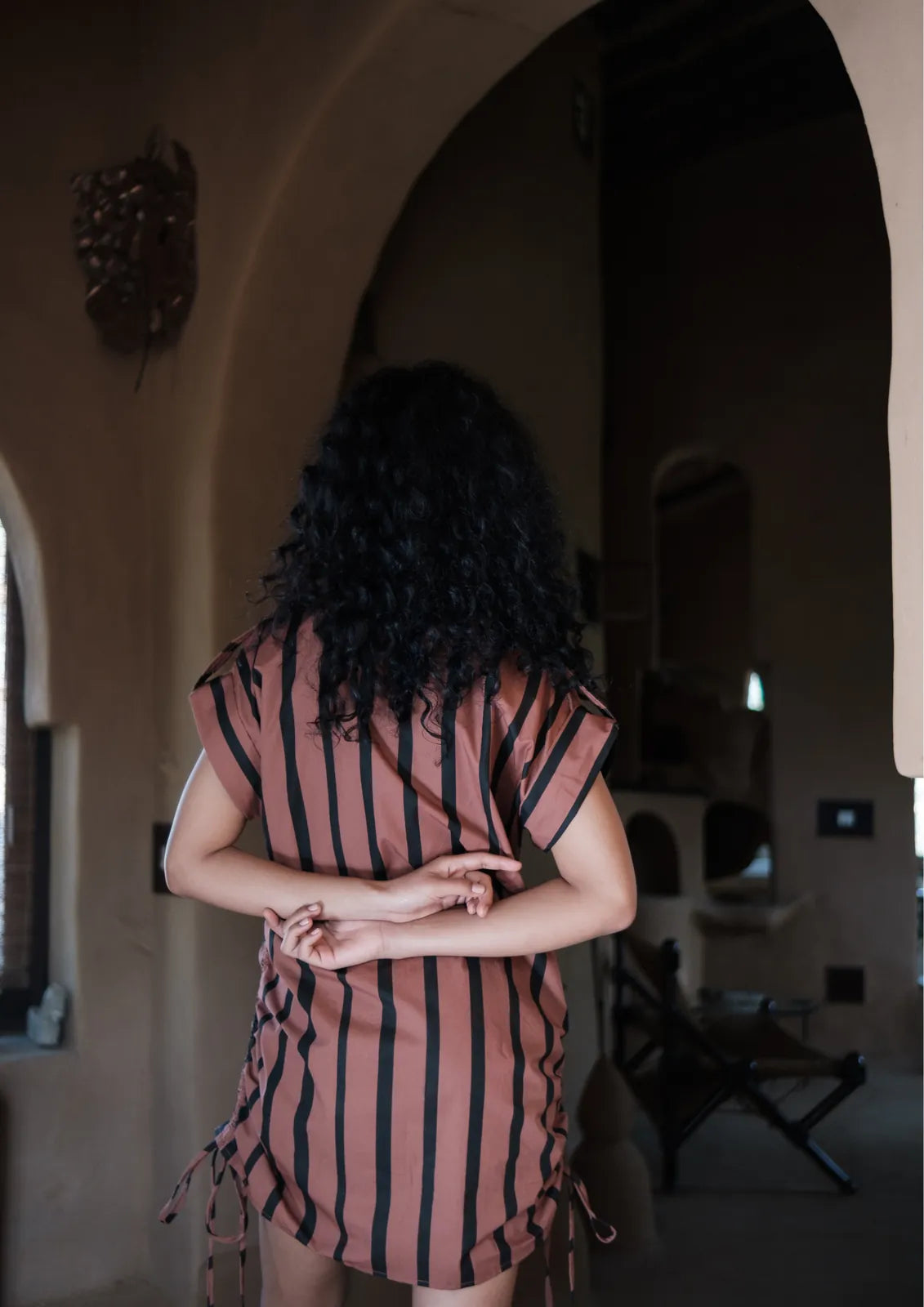 sunrise gather dress - striped, image 5