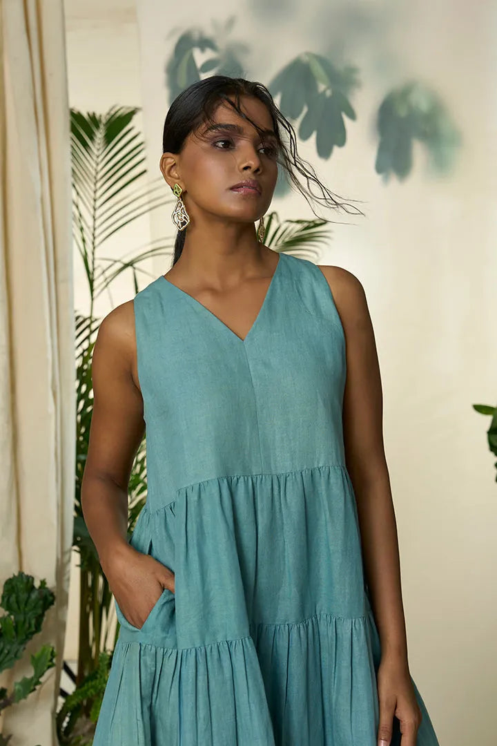 tempest hemp cotton tiered dress, image 3