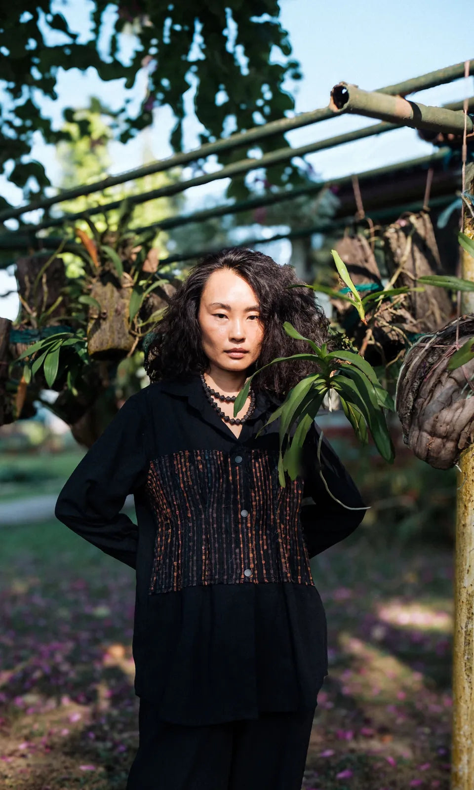 handwoven hunza shirt - black copper, image 1
