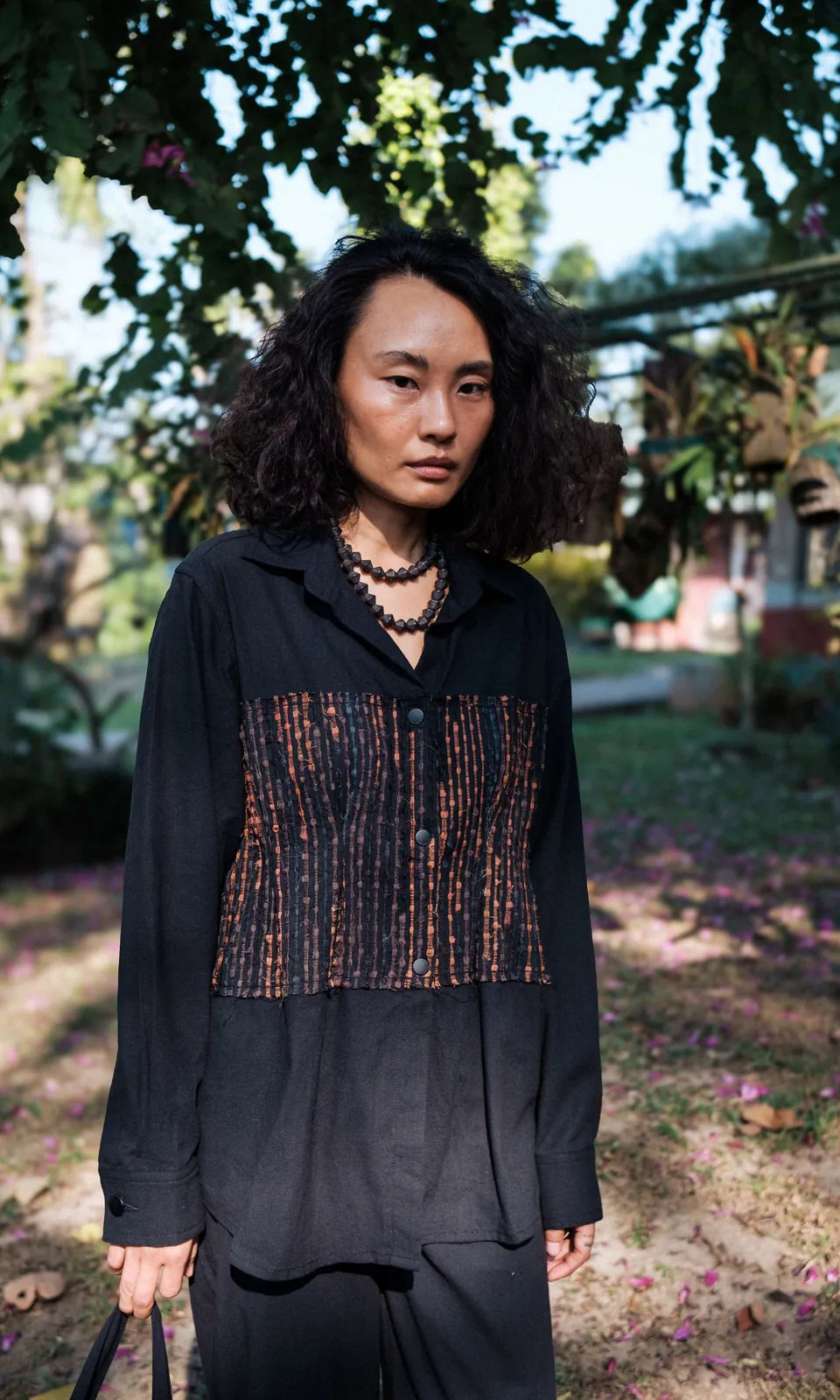 handwoven hunza shirt - black copper, image 2