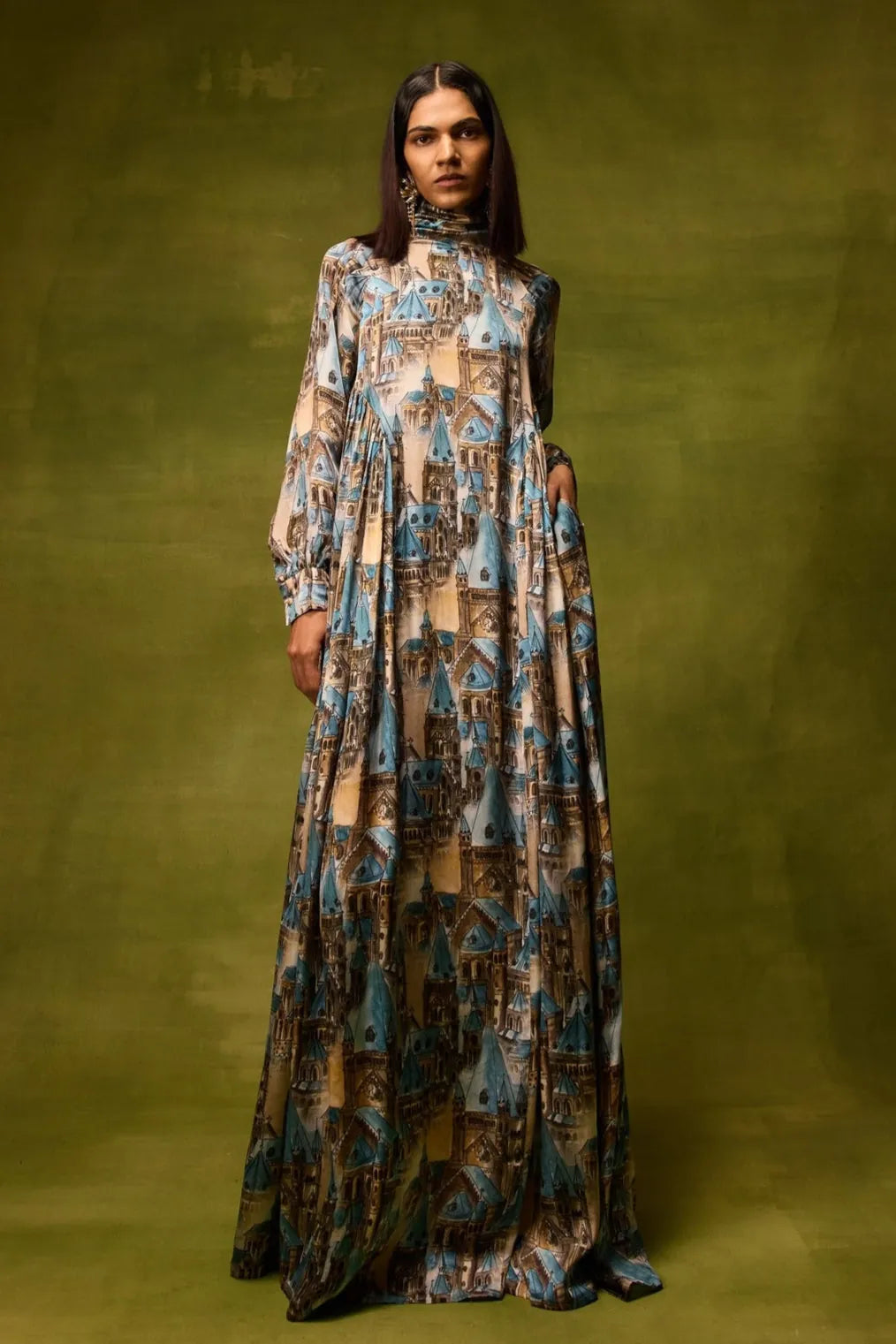 vienna cityscape maxi dress, image 1