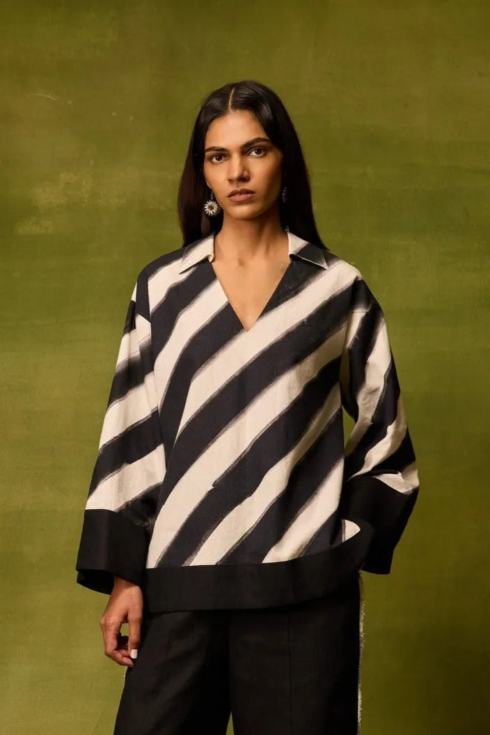 vienna stripe kaftan top, image 1