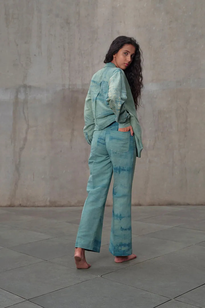 waves hemp shirt dress & pants co-ord set, image 3