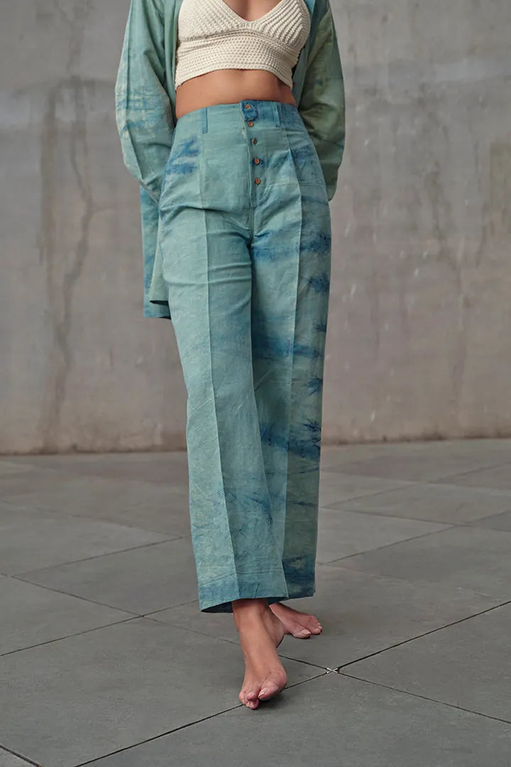 waves hemp shirt dress & pants co-ord set, image 4