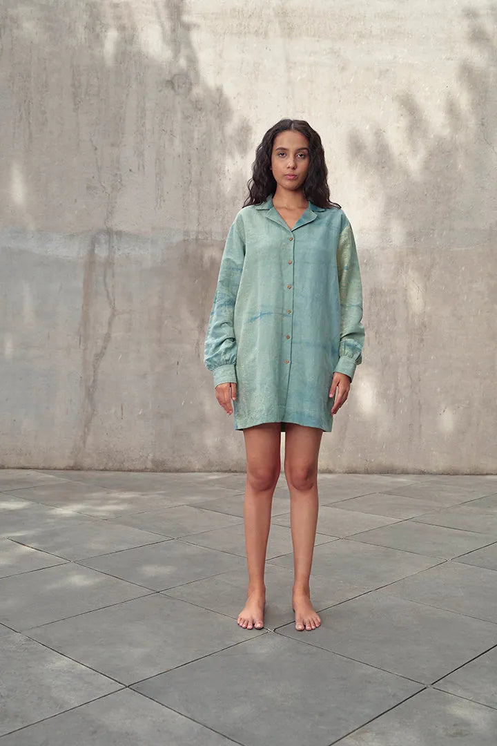 waves hemp shirt dress & pants co-ord set, image 5