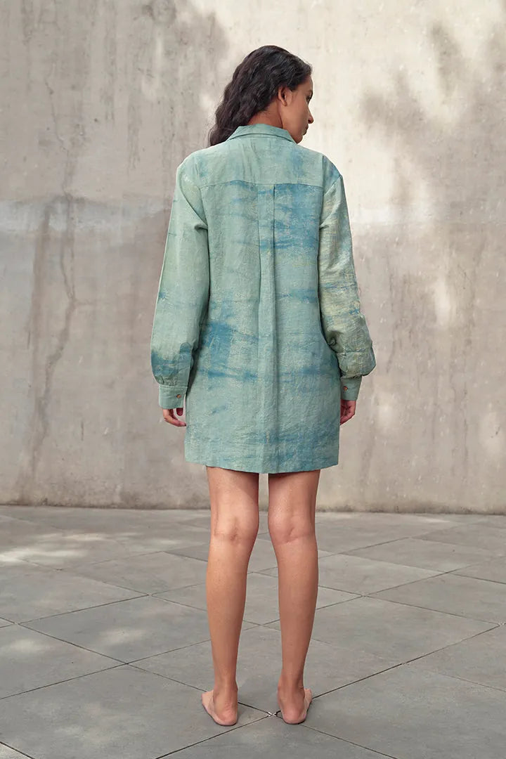 waves hemp shirt dress & pants co-ord set, image 6